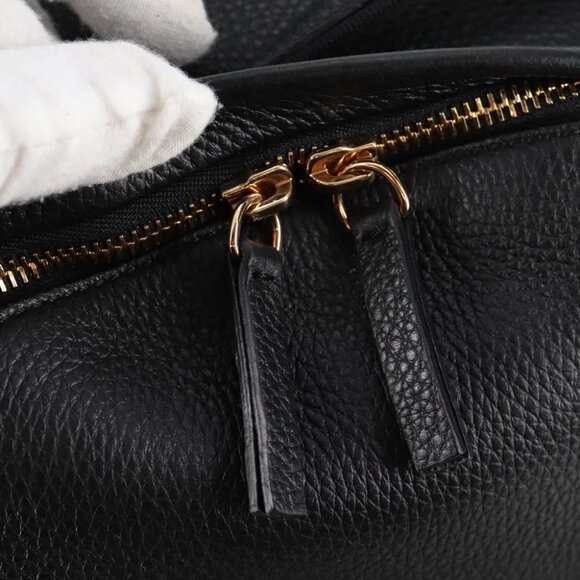 VERSACE Backpack Leather Black Gold Auth 118813M - Picture 3 of 15